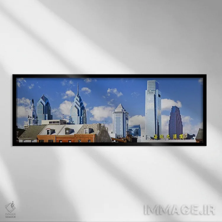 تابلو دکوراتیو Comcast Center, Center City, Philadelphia, Philadelphia… اثر پانورامیک ایمجز - نمای قابدار مشکی