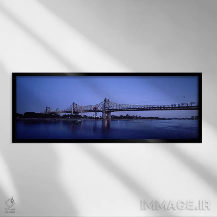تابلو دکوراتیو Queensboro Bridge, East River, Manhattan, New York City… اثر پانورامیک ایمجز - نمای قابدار مشکی