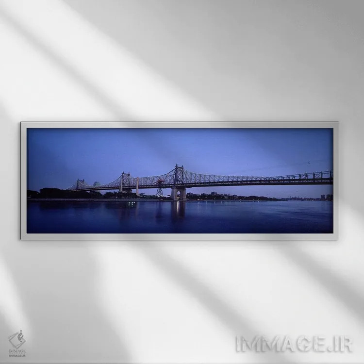 تابلو دکوراتیو Queensboro Bridge, East River, Manhattan, New York City… اثر پانورامیک ایمجز - نمای قابدار سفید