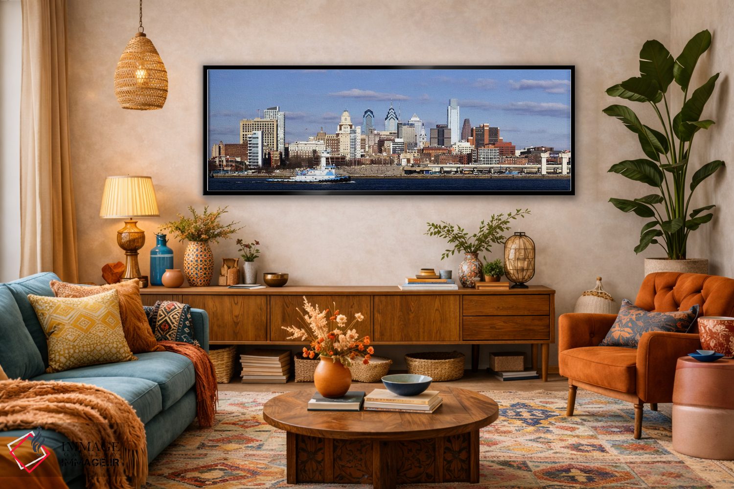 تابلو دکوراتیو Delaware River, Philadelphia, Philadelphia County, Penn… اثر پانورامیک ایمجز - D4B