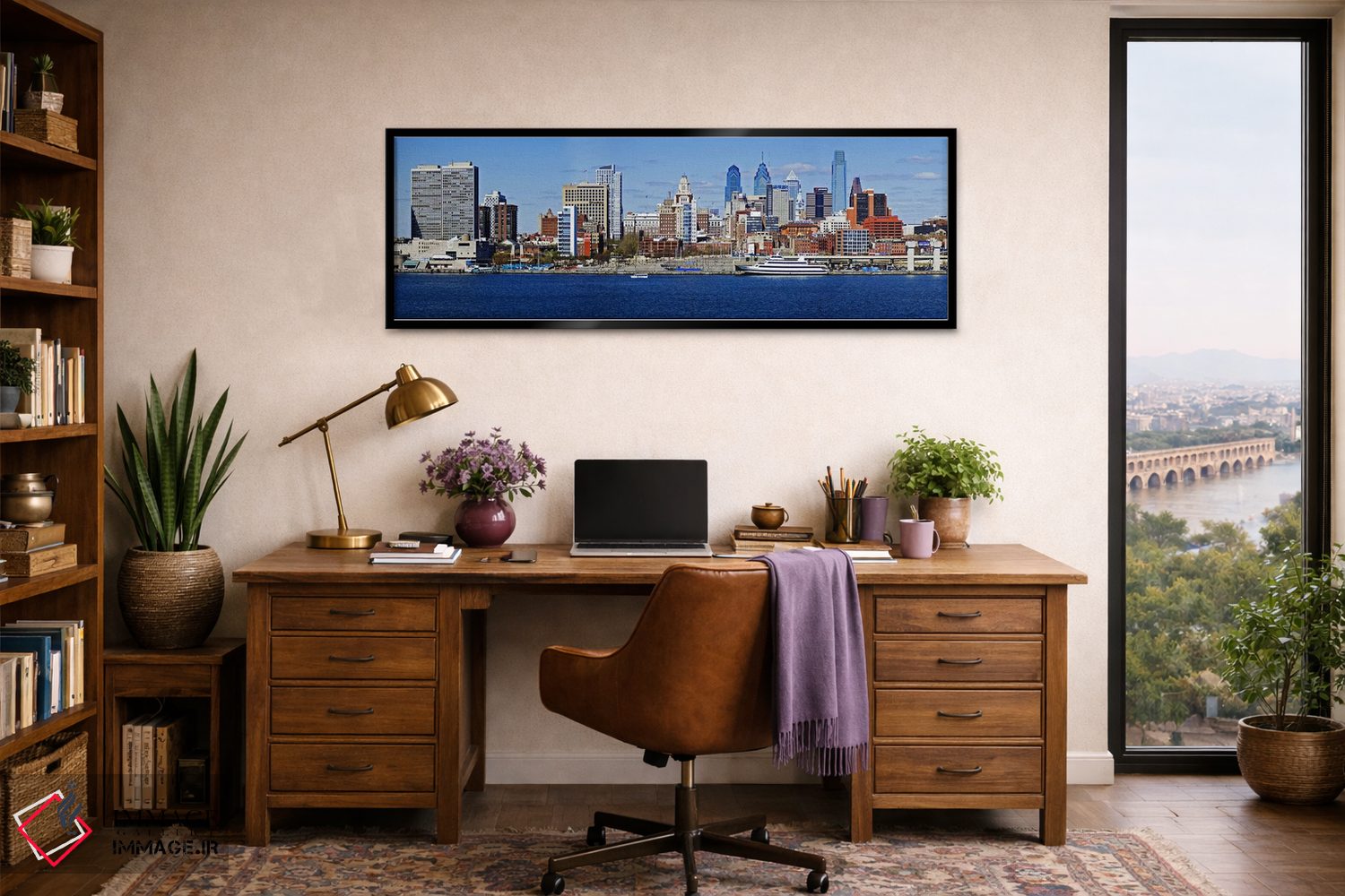 تابلو دکوراتیو Delaware River, Philadelphia, Philadelphia County, Penn… اثر پانورامیک ایمجز - D2B