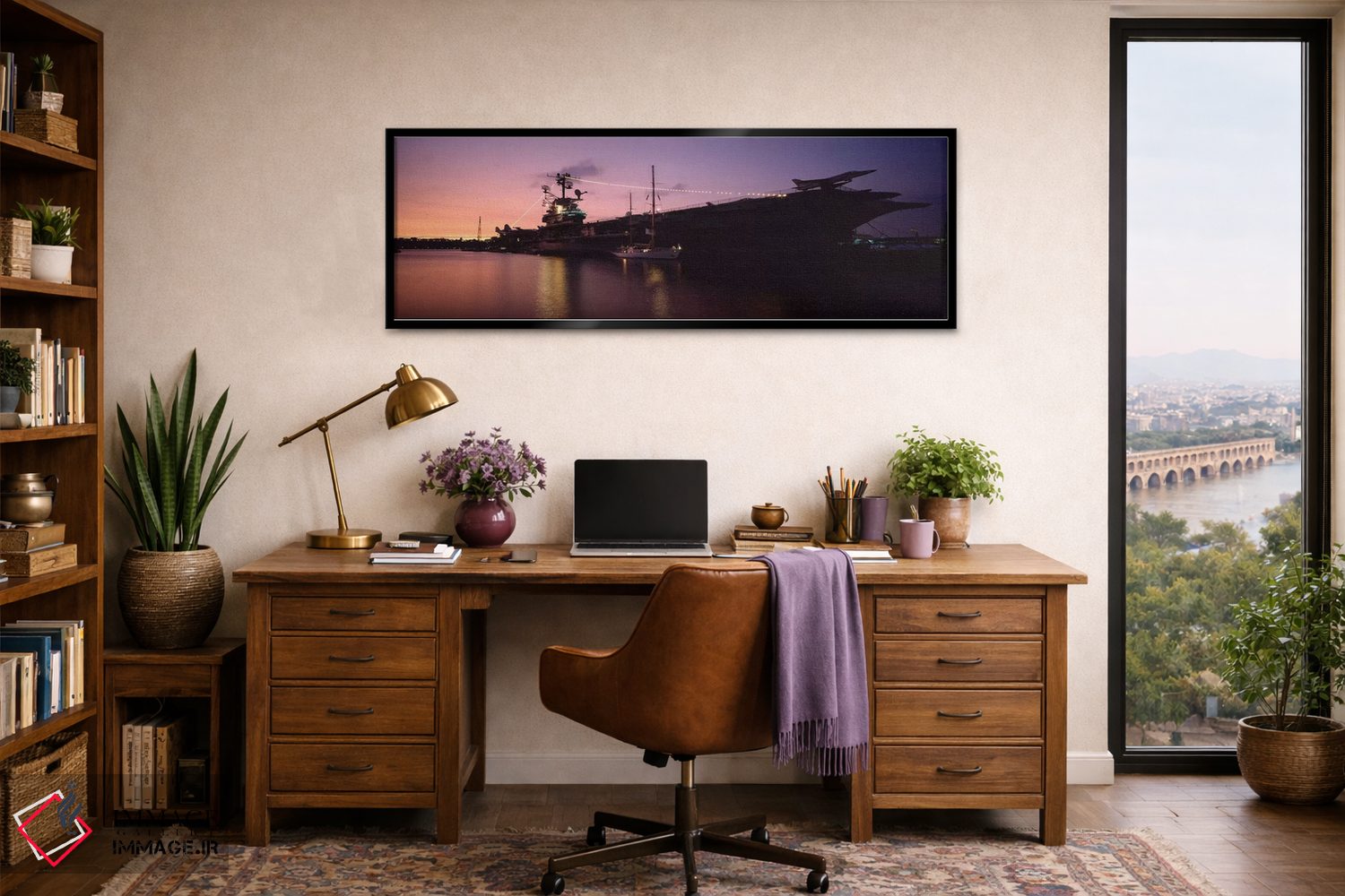 تابلو دکوراتیو Intrepid Square, New York City, New York, USA,کشتی یو ا… اثر پانورامیک ایمجز - D2B