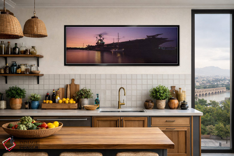 تابلو دکوراتیو Intrepid Square, New York City, New York, USA,کشتی یو ا… اثر پانورامیک ایمجز - D3B