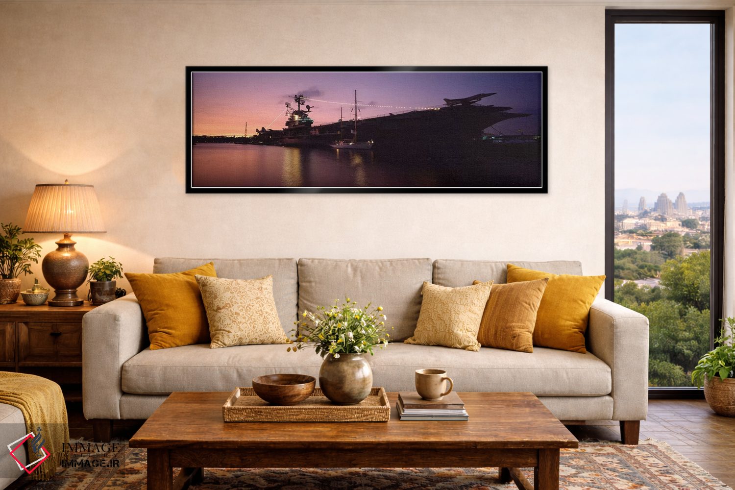 تابلو دکوراتیو Intrepid Square, New York City, New York, USA,کشتی یو ا… اثر پانورامیک ایمجز - D6B