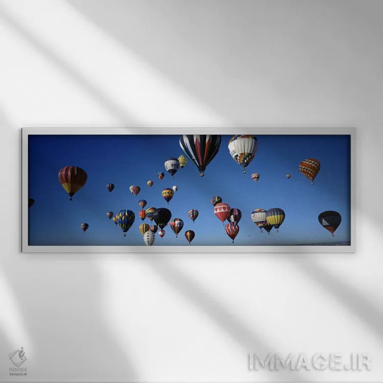 تابلو دکوراتیو Albuquerque, Bernalillo County, New Mexico, USA,بالون ه… اثر پانورامیک ایمجز - نمای قابدار سفید