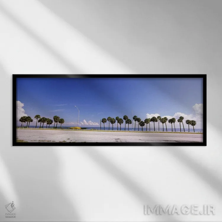 تابلو دکوراتیو Interstate 275, Tampa Bay, Gulf of Mexico, Florida, USA… اثر پانورامیک ایمجز - نمای قابدار مشکی