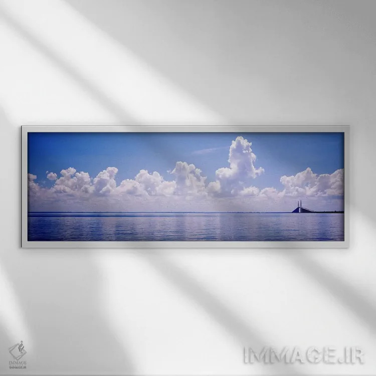 تابلو دکوراتیو Sunshine Skyway Bridge, Tampa Bay, Gulf of Mexico, Flor… اثر پانورامیک ایمجز - نمای قابدار سفید