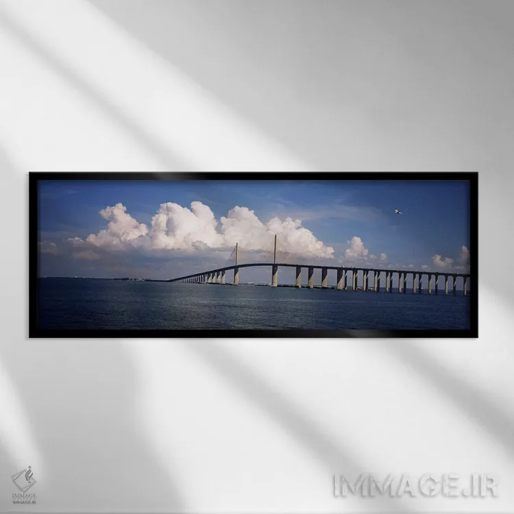 تابلو دکوراتیو Sunshine Skyway Bridge, Tampa Bay, Gulf of Mexico, Flor… اثر پانورامیک ایمجز - نمای قابدار مشکی