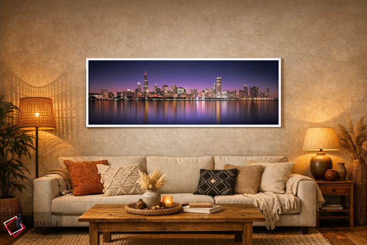 تابلو دکوراتیو Lake Michigan, Digital Composite, Chicago, Cook County… اثر پانورامیک ایمجز - D5W