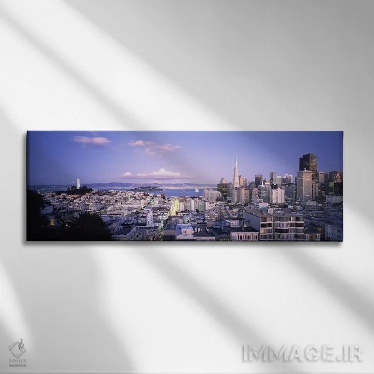تابلو دکوراتیو San Francisco, California, USA,نمای بالای چشم انداز شهر… اثر پانورامیک ایمجز - نمای روبهرو روی دیوار