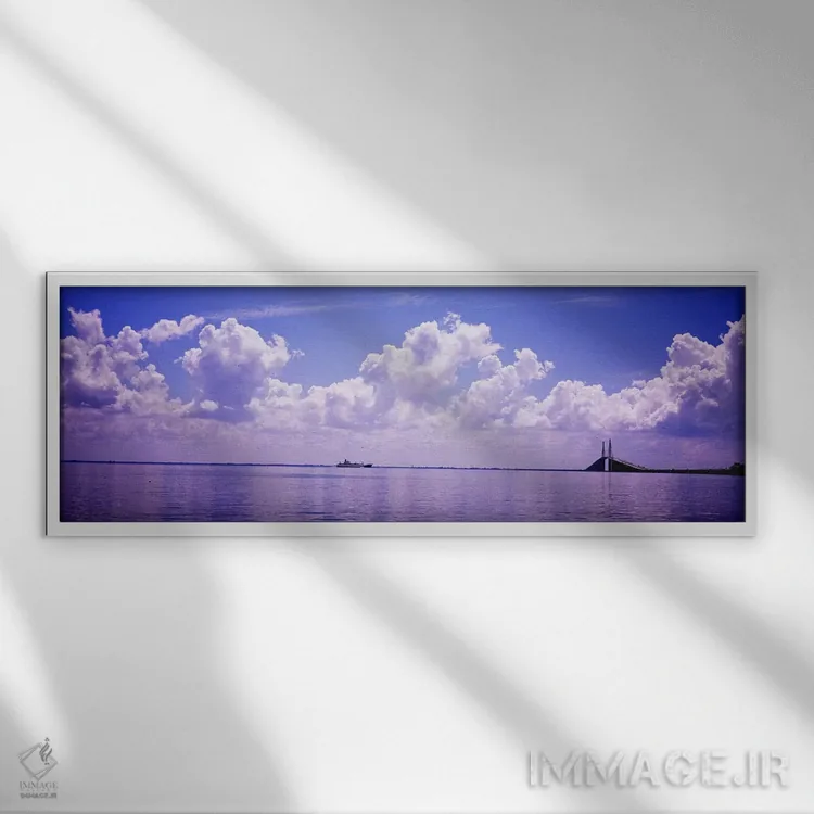 تابلو دکوراتیو Sunshine Skyway Bridge, Tampa Bay, Gulf of Mexico, Flor… اثر پانورامیک ایمجز - نمای قابدار سفید