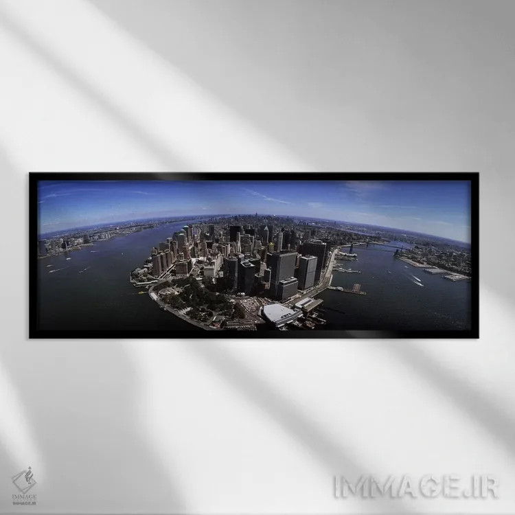 تابلو دکوراتیو New York City, New York State, USA,نمای هوایی از یک شهر… اثر پانورامیک ایمجز - نمای قابدار مشکی