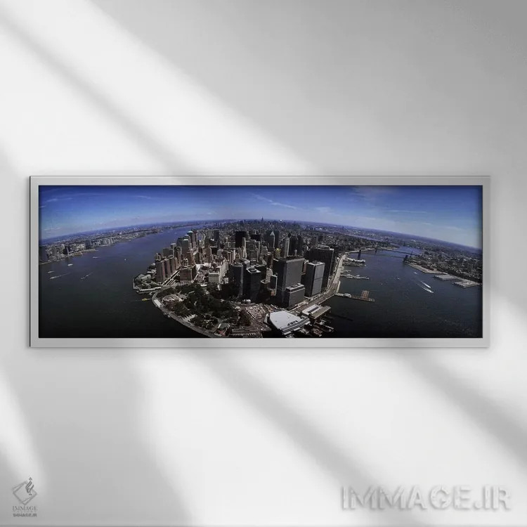 تابلو دکوراتیو New York City, New York State, USA,نمای هوایی از یک شهر… اثر پانورامیک ایمجز - نمای قابدار سفید