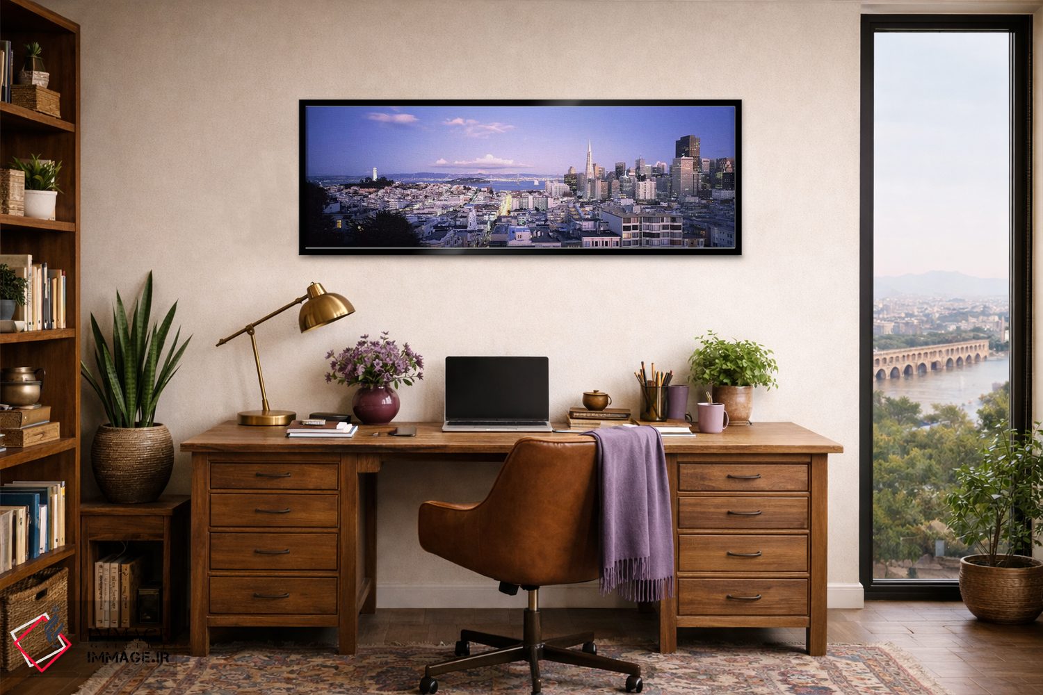 تابلو دکوراتیو San Francisco, California, USA,نمای بالای چشم انداز شهر… اثر پانورامیک ایمجز - D3B