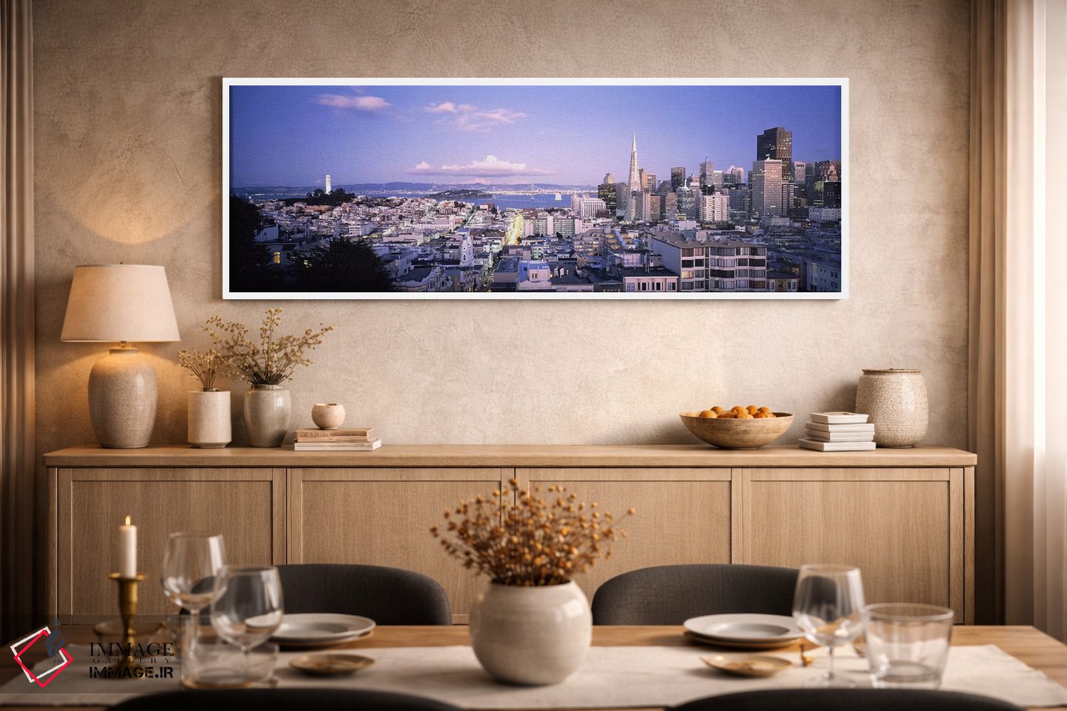 تابلو دکوراتیو San Francisco, California, USA,نمای بالای چشم انداز شهر… اثر پانورامیک ایمجز - D2W