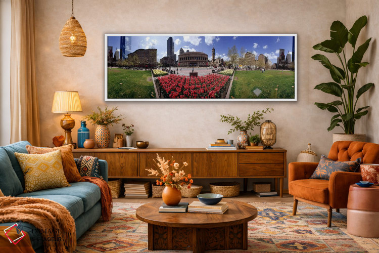 تابلو دکوراتیو Boston, Suffolk County, Massachusetts, USA,نمای ۳۶۰ درج… اثر پانورامیک ایمجز - D1W