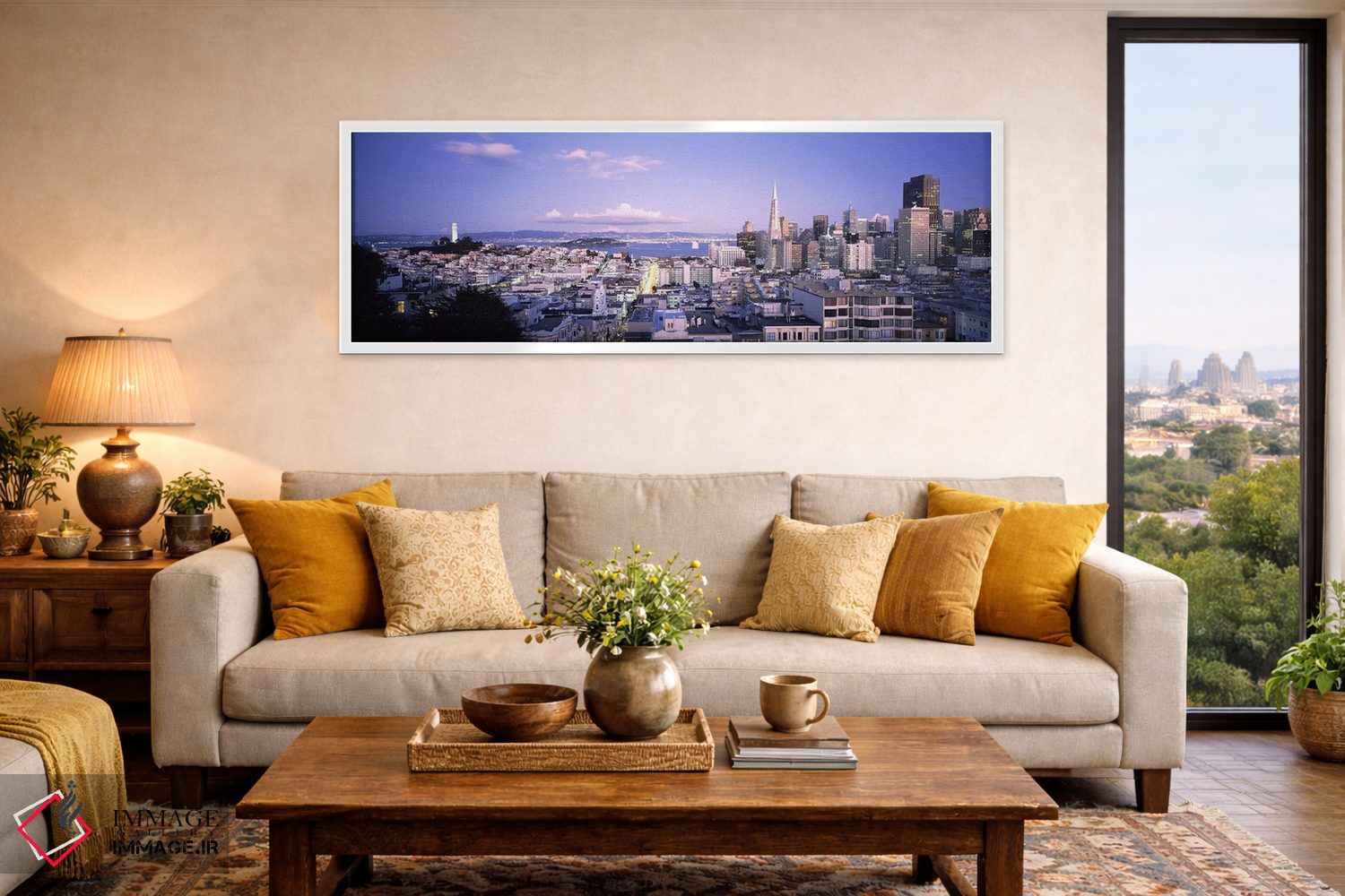 تابلو دکوراتیو San Francisco, California, USA,نمای بالای چشم انداز شهر… اثر پانورامیک ایمجز - D5W