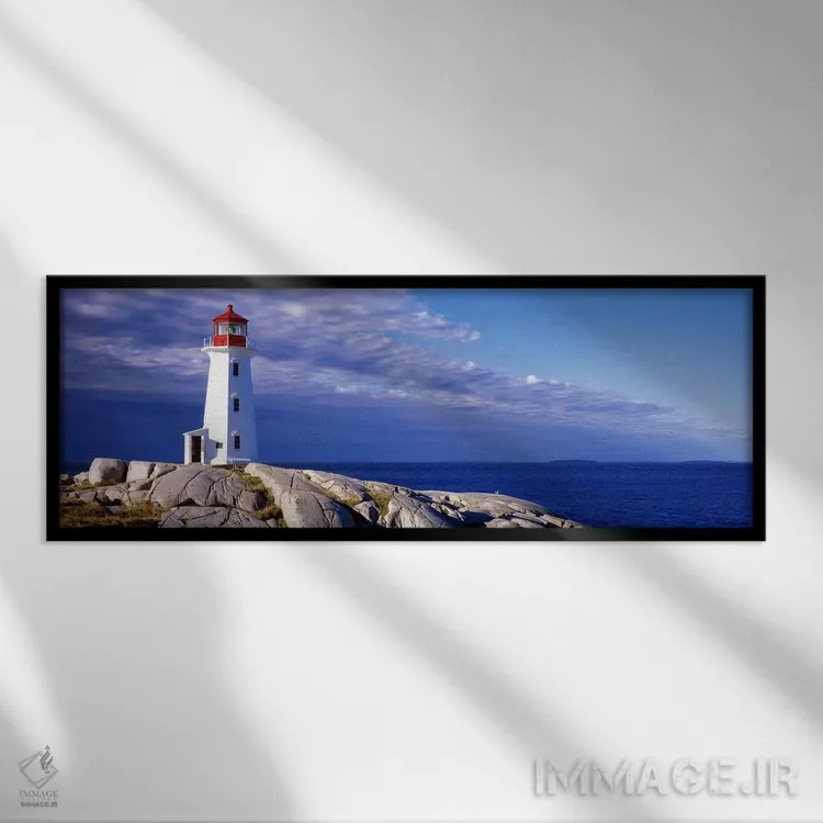 تابلو دکوراتیو Peggy's Cove, Nova Scotia, Canada,نمای زاویه پایین از ی… اثر پانورامیک ایمجز - نمای قابدار مشکی