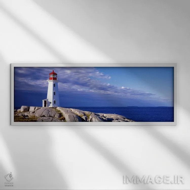 تابلو دکوراتیو Peggy's Cove, Nova Scotia, Canada,نمای زاویه پایین از ی… اثر پانورامیک ایمجز - نمای قابدار سفید