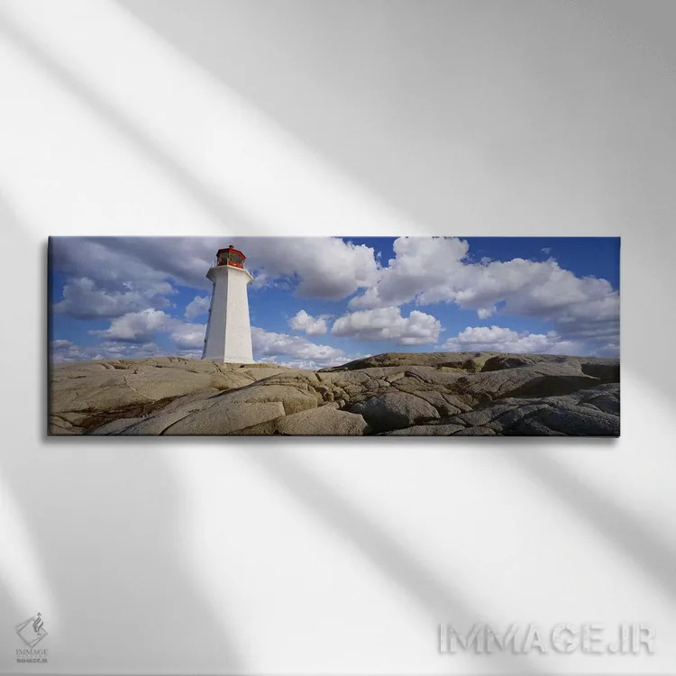 تابلو دکوراتیو Nova Scotia, Canada,نمای زاویه پایین از یک فانوس دریایی… اثر پانورامیک ایمجز - نمای روبهرو روی دیوار