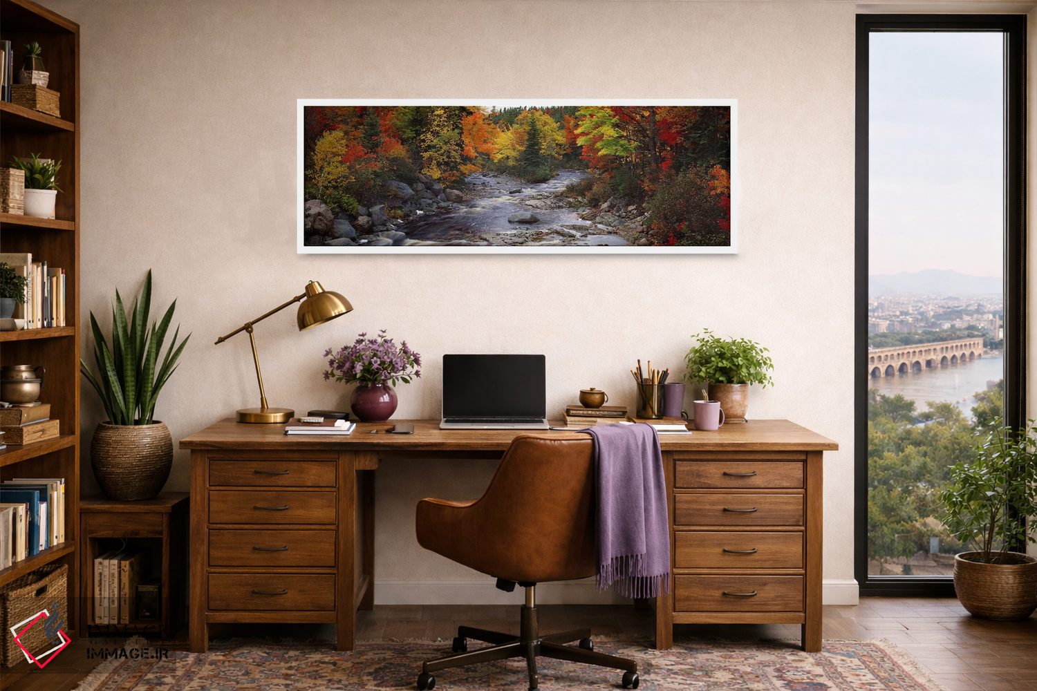 تابلو دکوراتیو Nova Scotia, Canada,جویباری با درختان در جنگلی در پاییز… اثر پانورامیک ایمجز - D1W