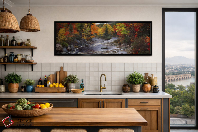 تابلو دکوراتیو Nova Scotia, Canada,جویباری با درختان در جنگلی در پاییز… اثر پانورامیک ایمجز - D4B