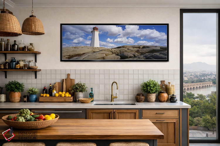 تابلو دکوراتیو Nova Scotia, Canada,نمای زاویه پایین از یک فانوس دریایی… اثر پانورامیک ایمجز - D3B