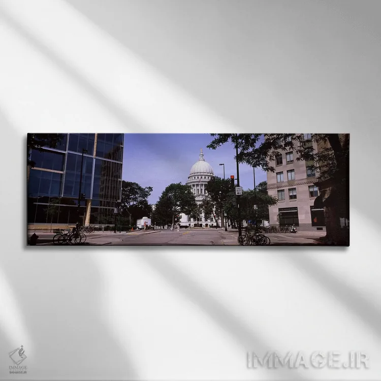 تابلو دکوراتیو Madison, Wisconsin, USA,ساختمان دولتی در شهر، ساختمان ک… اثر پانورامیک ایمجز - نمای روبهرو روی دیوار