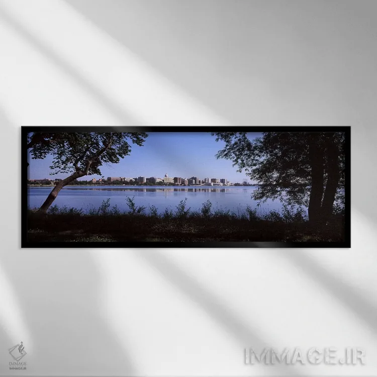 تابلو دکوراتیو Lake Monona, Madison, Dane County, Wisconsin, USA,ساختم… اثر پانورامیک ایمجز - نمای قابدار مشکی