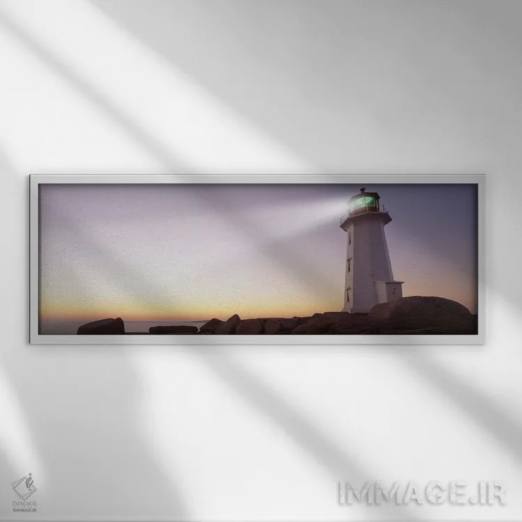 تابلو دکوراتیو Peggy's Cove, Halifax, Nova Scotia, Canada,فانوس دریایی… اثر پانورامیک ایمجز - نمای قابدار سفید