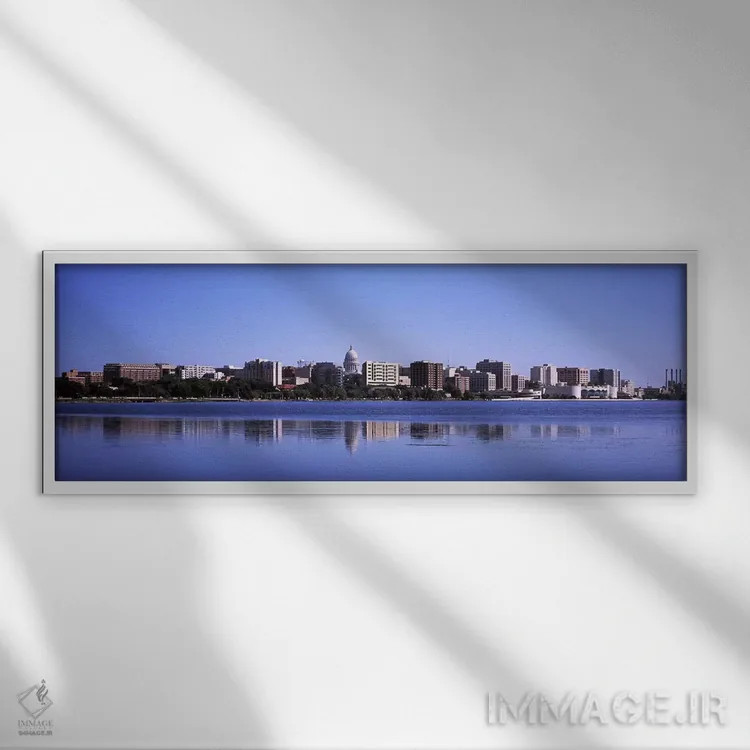 تابلو دکوراتیو Lake Monona, Madison, Dane County, Wisconsin, USA,ساختم… اثر پانورامیک ایمجز - نمای قابدار سفید
