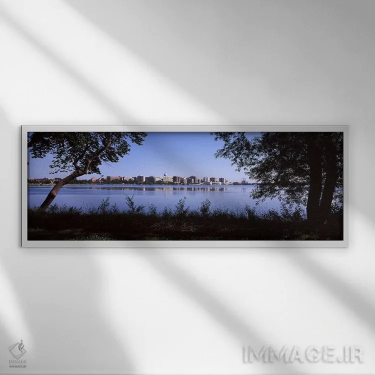تابلو دکوراتیو Lake Monona, Madison, Dane County, Wisconsin, USA,ساختم… اثر پانورامیک ایمجز - نمای قابدار سفید