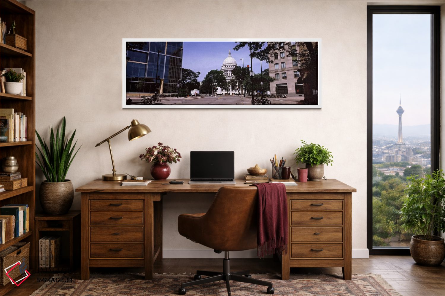 تابلو دکوراتیو Madison, Wisconsin, USA,ساختمان دولتی در شهر، ساختمان ک… اثر پانورامیک ایمجز - D1W