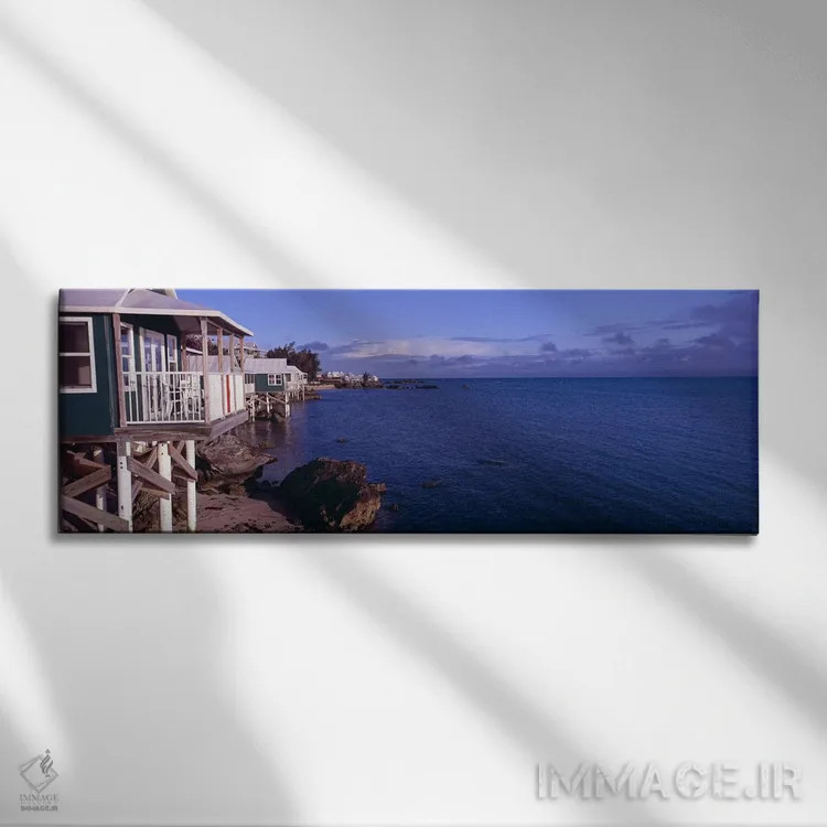 تابلو دکوراتیو کلبه های ساحلی، برمودا اثر پانورامیک ایمجز - نمای روبهرو روی دیوار