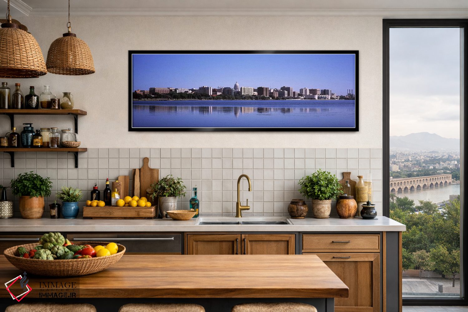 تابلو دکوراتیو Lake Monona, Madison, Dane County, Wisconsin, USA,ساختم… اثر پانورامیک ایمجز - D3B