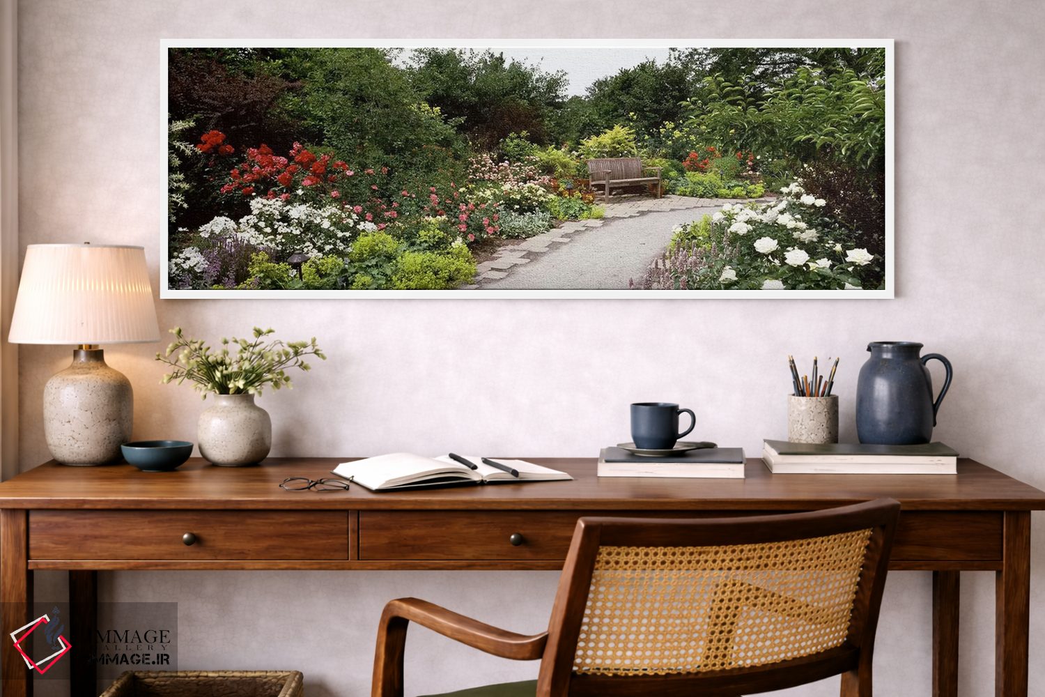 تابلو دکوراتیو Madison, Wisconsin, USA,نیمکت در باغ، باغ های گیاه شناس… اثر پانورامیک ایمجز - D1W