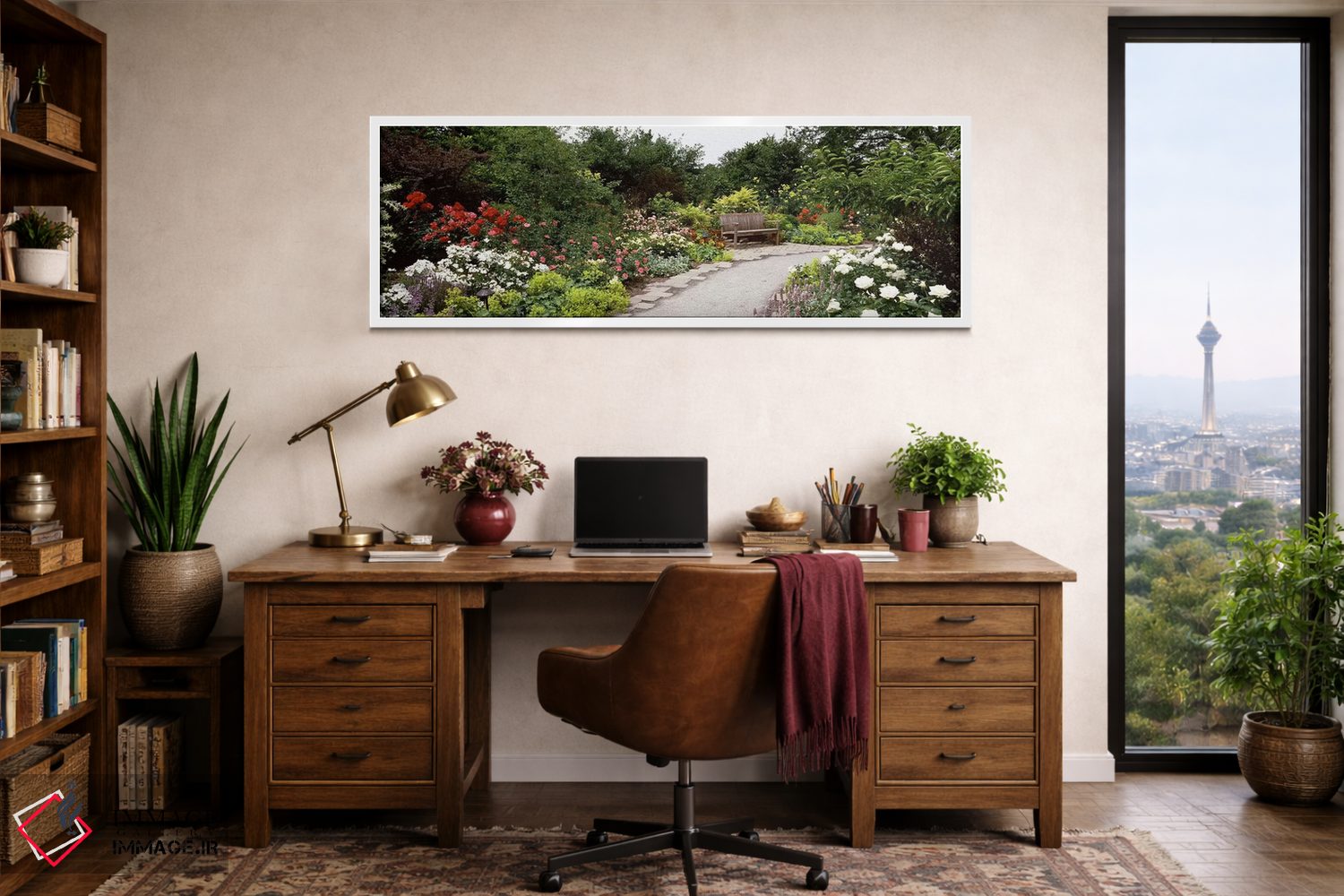 تابلو دکوراتیو Madison, Wisconsin, USA,نیمکت در باغ، باغ های گیاه شناس… اثر پانورامیک ایمجز - D2W