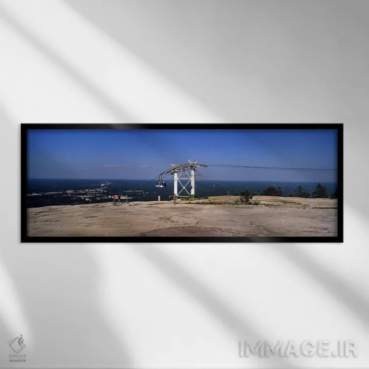 تابلو دکوراتیو Stone Mountain, Atlanta, Georgia, USA,تله کابین از بالا… اثر پانورامیک ایمجز - نمای قابدار مشکی