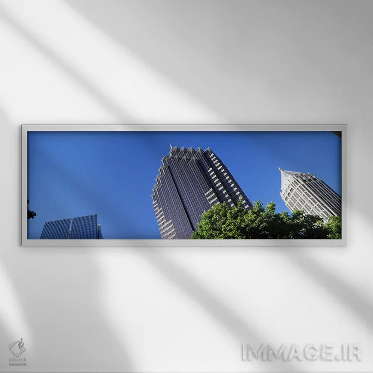 تابلو دکوراتیو Atlanta, Fulton County, Georgia, USA,آسمان خراش ها در ش… اثر پانورامیک ایمجز - نمای قابدار سفید