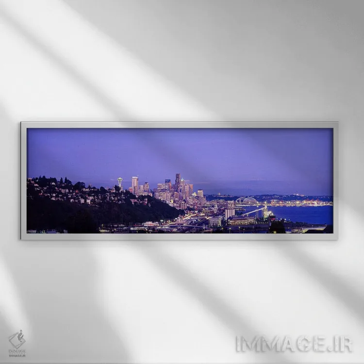 تابلو دکوراتیو Seattle, King County, Washington State, USA,منظره آسمان… اثر پانورامیک ایمجز - نمای قابدار سفید