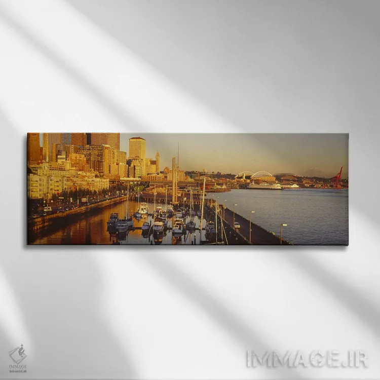 تابلو دکوراتیو Elliott Bay, Bell Harbor Marina, Seattle, King County… اثر پانورامیک ایمجز - نمای روبهرو روی دیوار
