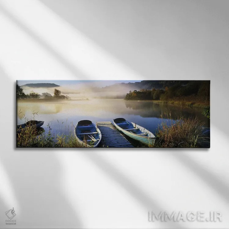 تابلو دکوراتیو Grasmere, Cumbria, England,قایق های پارویی در کنار دریا… اثر پانورامیک ایمجز - نمای روبهرو روی دیوار