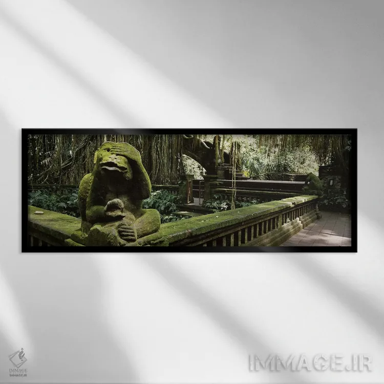 تابلو دکوراتیو Bathing Temple, Ubud Monkey Forest, Ubud, Bali, Indones… اثر پانورامیک ایمجز - نمای قابدار مشکی