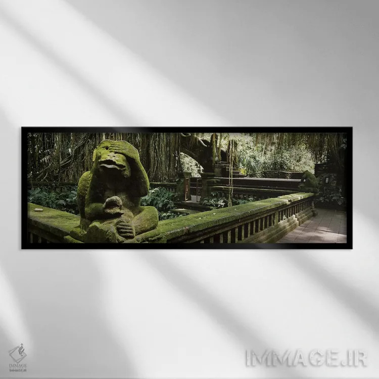 تابلو دکوراتیو Bathing Temple, Ubud Monkey Forest, Ubud, Bali, Indones… اثر پانورامیک ایمجز - نمای قابدار مشکی