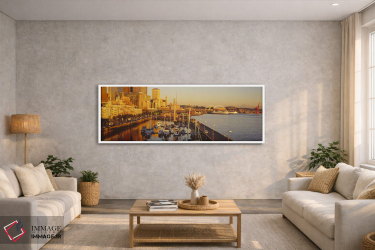 تابلو دکوراتیو Elliott Bay, Bell Harbor Marina, Seattle, King County… اثر پانورامیک ایمجز - D3W
