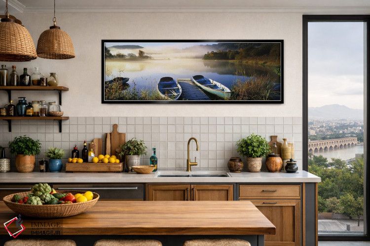 تابلو دکوراتیو Grasmere, Cumbria, England,قایق های پارویی در کنار دریا… اثر پانورامیک ایمجز - D3B