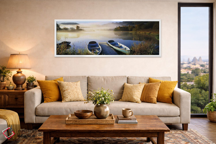 تابلو دکوراتیو Grasmere, Cumbria, England,قایق های پارویی در کنار دریا… اثر پانورامیک ایمجز - D5W