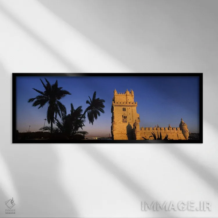 تابلو دکوراتیو Torre De Belem, Belem, Lisbon, Portugal,نمای زاویه پایی… اثر پانورامیک ایمجز - نمای قابدار مشکی