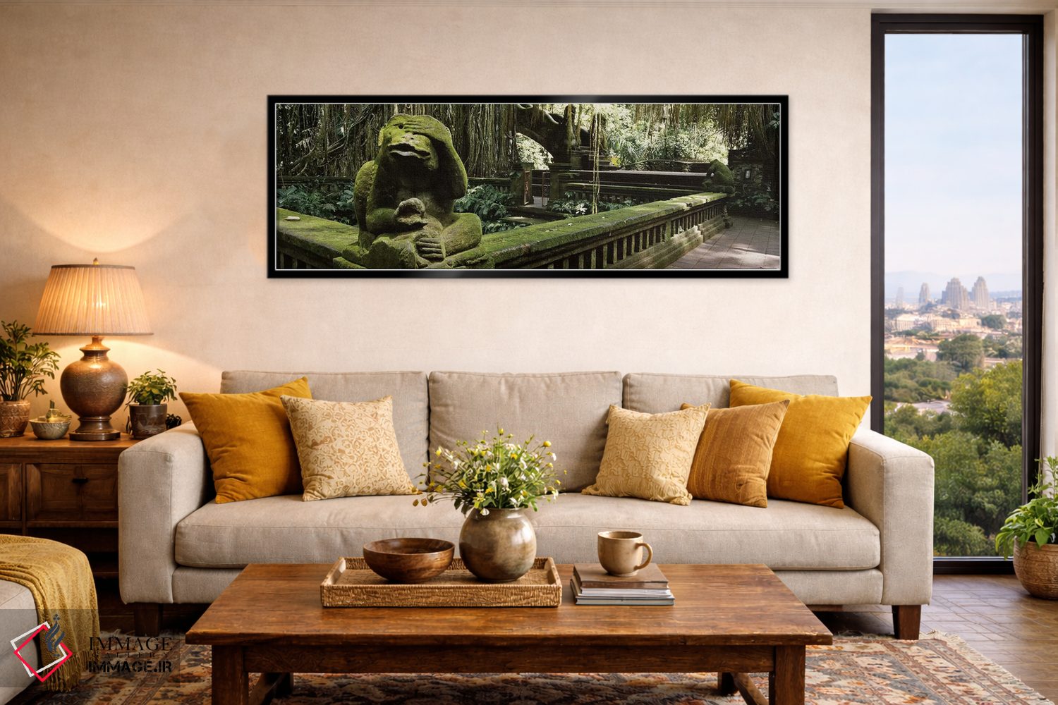 تابلو دکوراتیو Bathing Temple, Ubud Monkey Forest, Ubud, Bali, Indones… اثر پانورامیک ایمجز - D6B