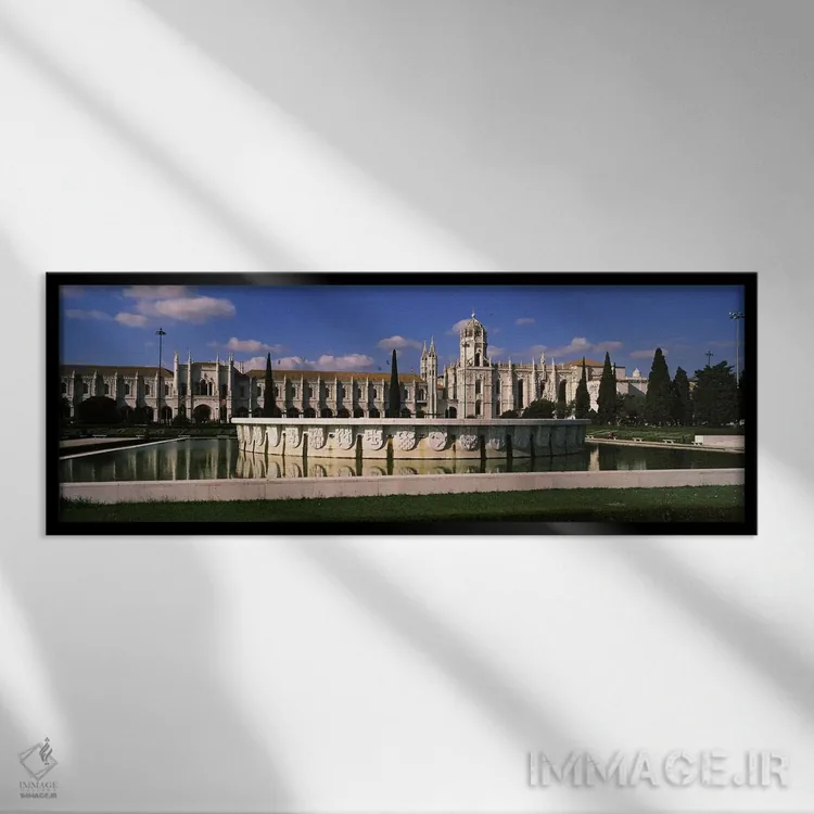 تابلو دکوراتیو Mosteiro Dos Jeronimos, Belem, Lisbon, Portugal,نمای خا… اثر پانورامیک ایمجز - نمای قابدار مشکی